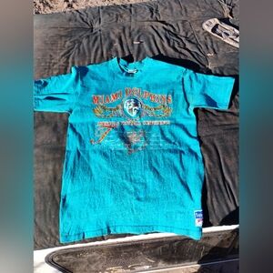 Vintage Nutmeg Miami Dolphins Single Stitch T-shirt Size XL Small Defect
